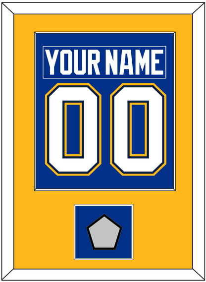 St. Louis Nameplate & Number (Back) Combined With Stanley Cup Champions Patch - Home Blue (2017-2025) - Essential Tier 2