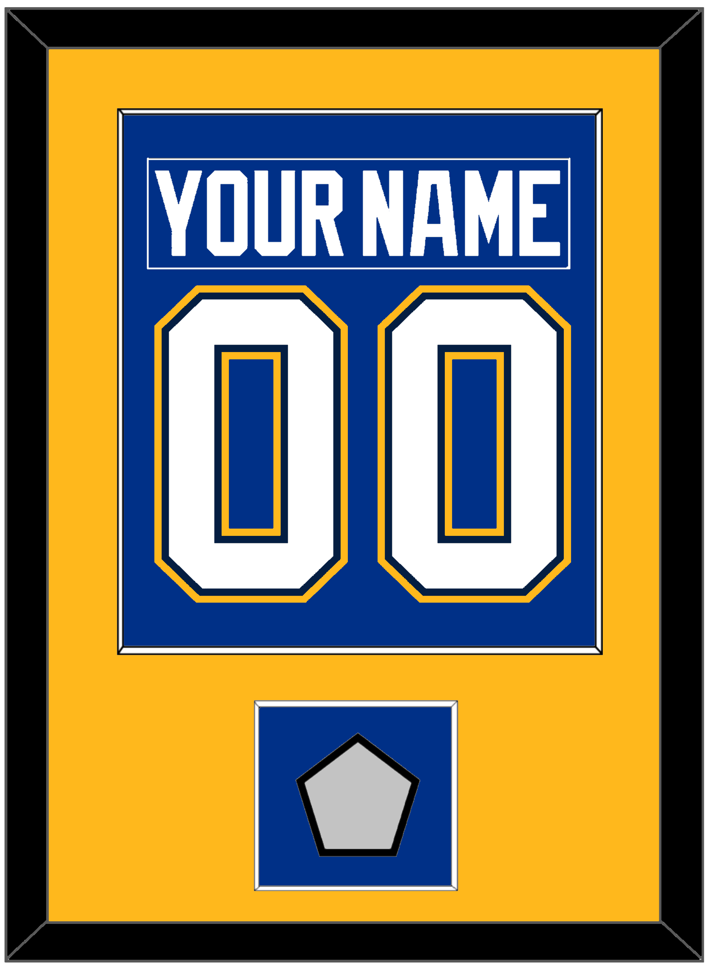 St. Louis Nameplate & Number (Back) Combined With Stanley Cup Finals Patch - Home Blue (2017-2025) - Essential Tier 2