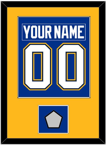 St. Louis Nameplate & Number (Back) Combined With Stanley Cup Finals Patch - Home Blue (2017-2025) - Essential Tier 2