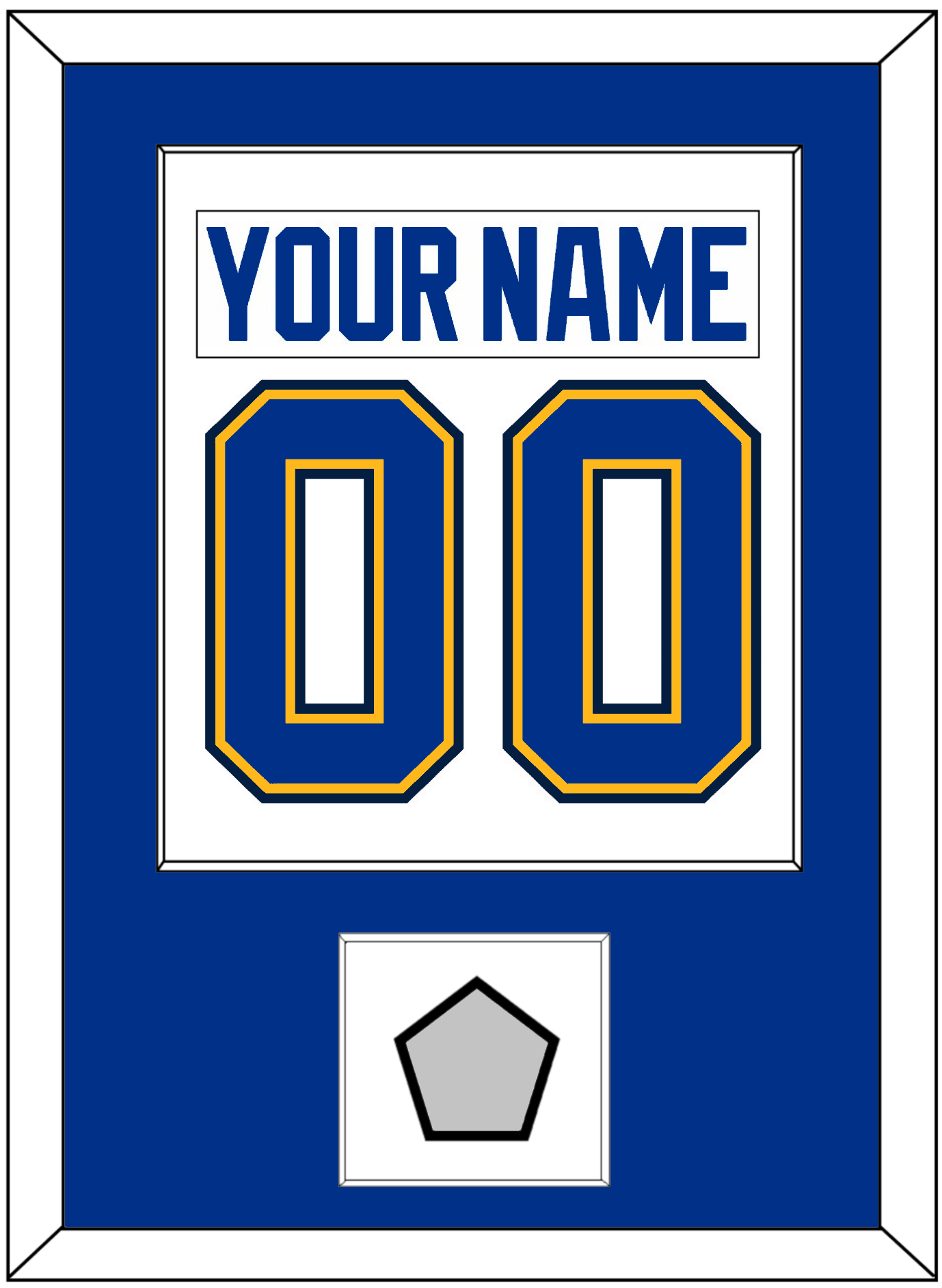 St. Louis Nameplate & Number (Back) Combined With Stanley Cup Champions Patch - Road White (2017-2025) - Essential Tier 1