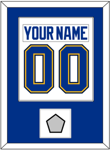 St. Louis Nameplate & Number (Back) Combined With Stanley Cup Finals Patch - Road White - Single Mat 1