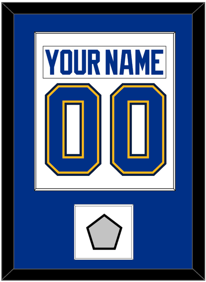 St. Louis Nameplate & Number (Back) Combined With Stanley Cup Champions Patch - Road White (2017-2025) - Essential Tier 1