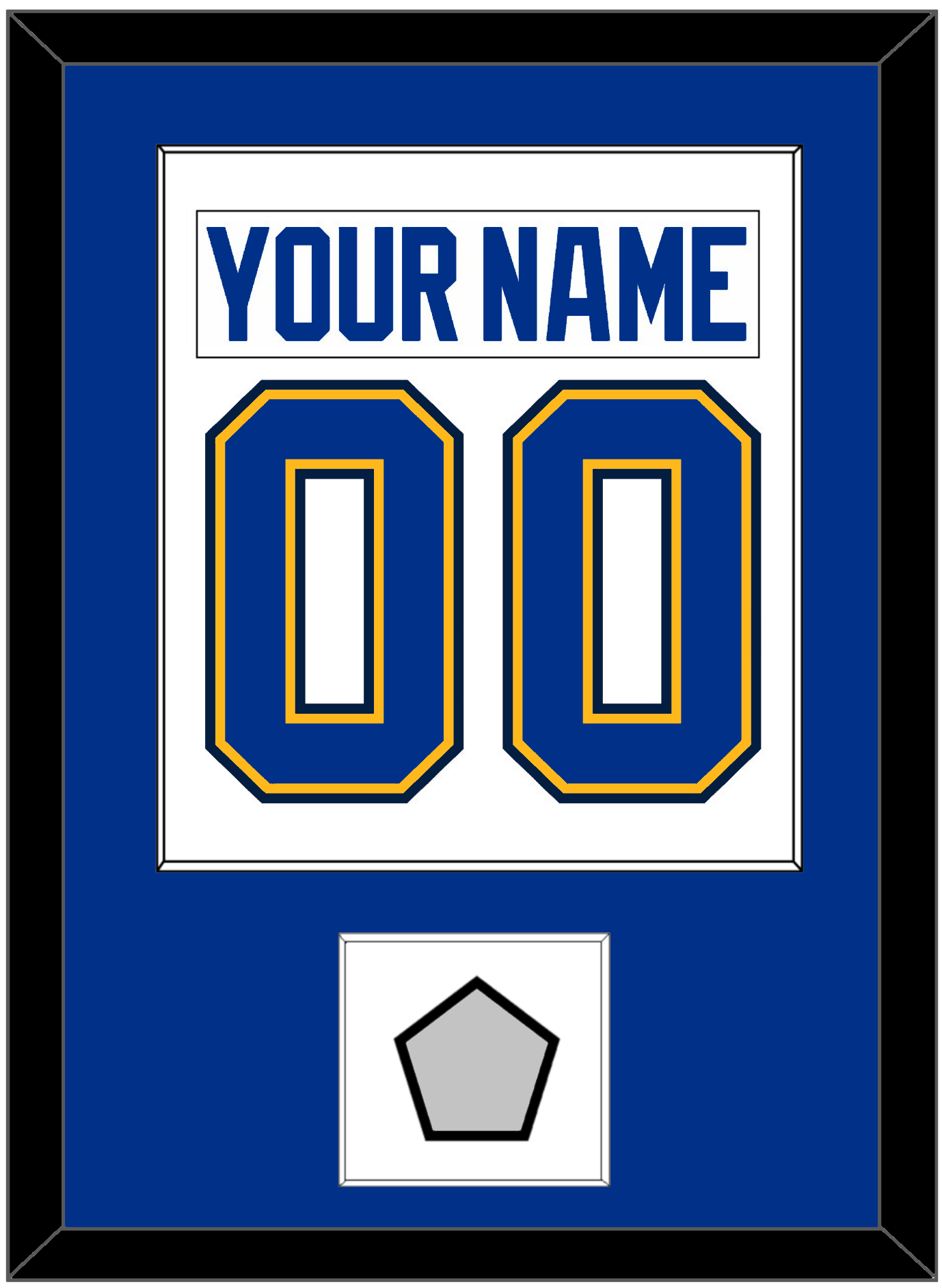 St. Louis Nameplate & Number (Back) Combined With Stanley Cup Finals Patch - Road White (2017-2025) - Essential Tier 1