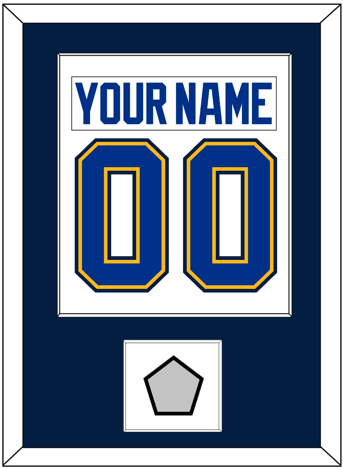 St. Louis Nameplate & Number (Back) Combined With Stanley Cup Champions Patch - Road White (2017-2025) - Essential Tier 2
