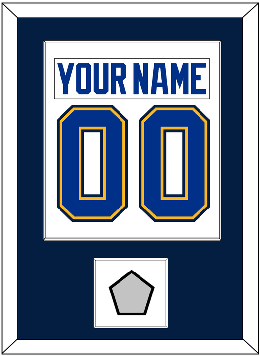 St. Louis Nameplate & Number (Back) Combined With Stanley Cup Champions Patch - Road White (2017-2025) - Essential Tier 2