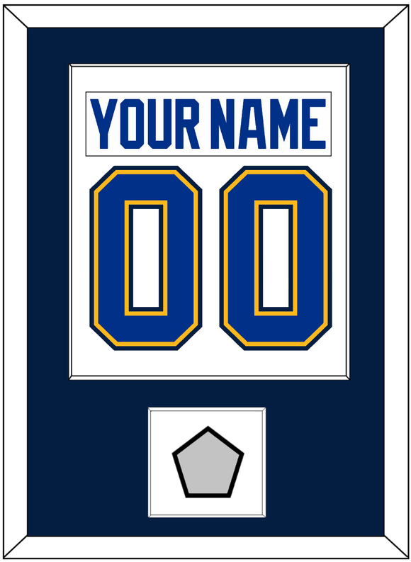 St. Louis Nameplate & Number (Back) Combined With Stanley Cup Champions Patch - Road White - Single Mat 2