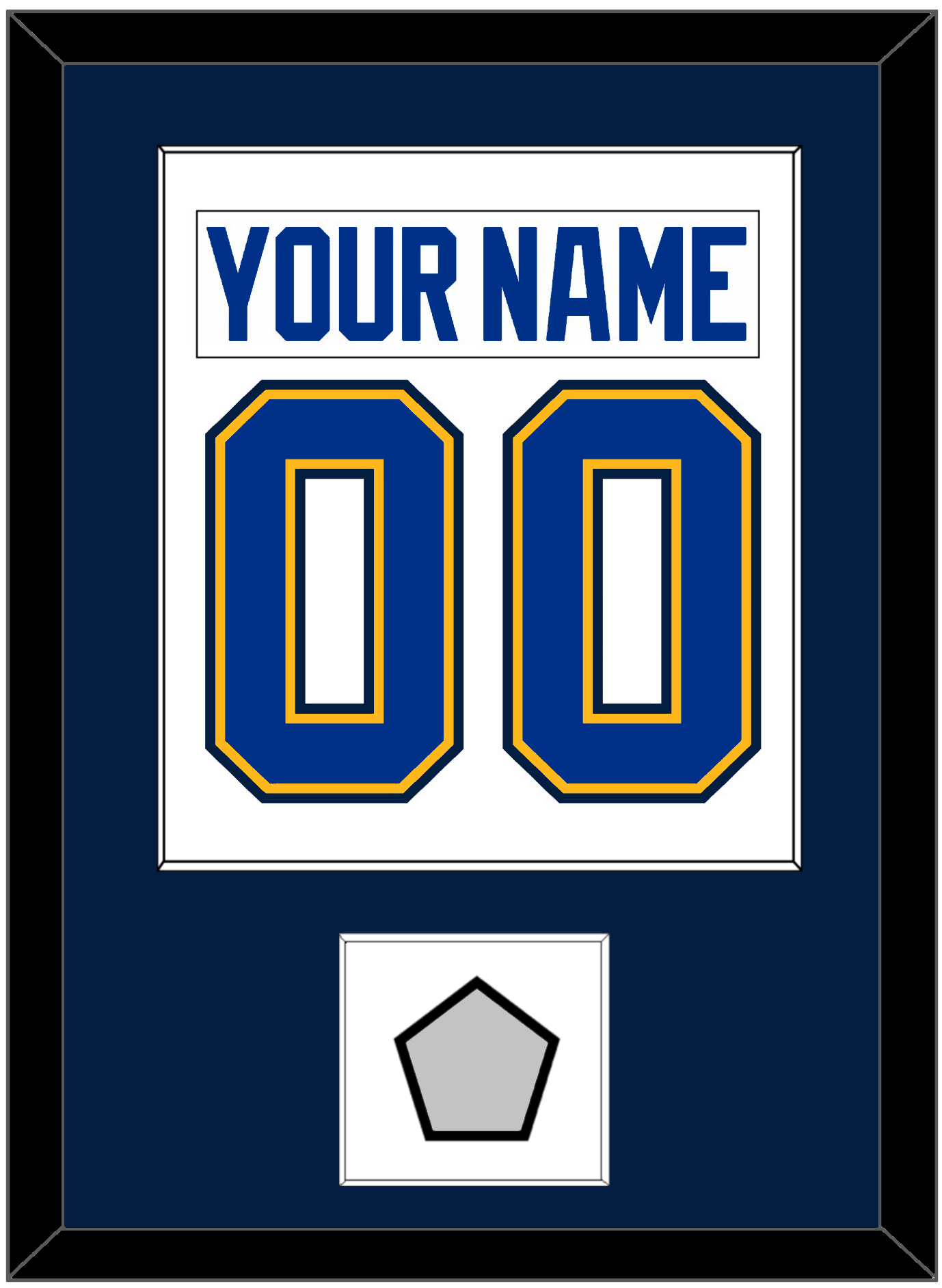 St. Louis Nameplate & Number (Back) Combined With Stanley Cup Champions Patch - Road White (2017-2025) - Essential Tier 2