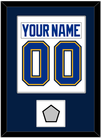 St. Louis Nameplate & Number (Back) Combined With Stanley Cup Champions Patch - Road White (2017-2025) - Essential Tier 2