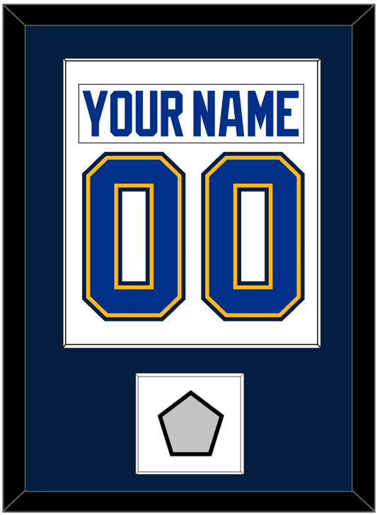 St. Louis Nameplate & Number (Back) Combined With Stanley Cup Champions Patch - Road White (2017-2025) - Essential Tier 2