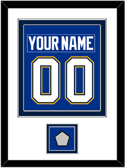 St. Louis Nameplate & Number (Back) Combined With Stanley Cup Champions Patch - Home Blue (2017-2025) - Signature Tier 2