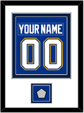 St. Louis Nameplate & Number (Back) Combined With Stanley Cup Finals Patch - Home Blue (2017-2025) - Double Mat 2