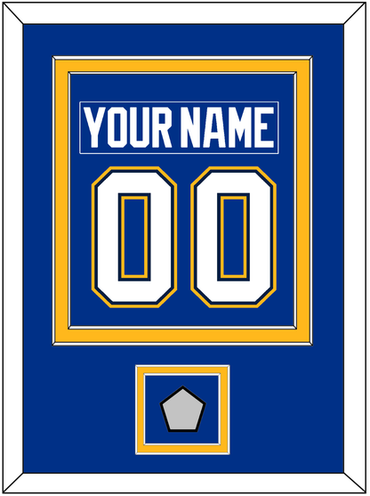 St. Louis Nameplate & Number (Back) Combined With Stanley Cup Champions Patch - Home Blue (2017-2025) - Signature Tier 3