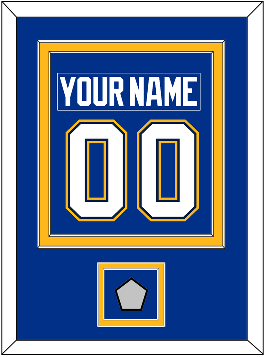 St. Louis Nameplate & Number (Back) Combined With Stanley Cup Champions Patch - Home Blue (2017-2025) - Signature Tier 3