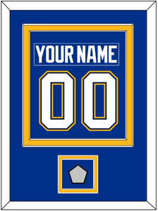 St. Louis Nameplate & Number (Back) Combined With Stanley Cup Champions Patch - Home Blue - Double Mat 3