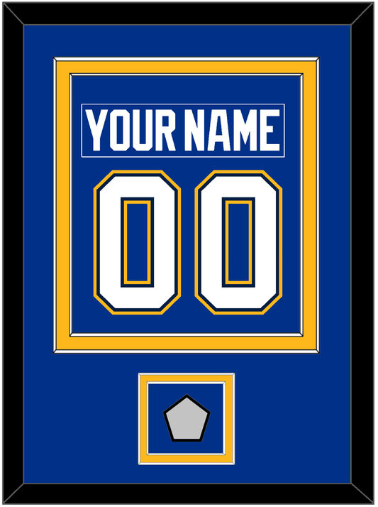 St. Louis Nameplate & Number (Back) Combined With Stanley Cup Champions Patch - Home Blue (2017-2025) - Signature Tier 3