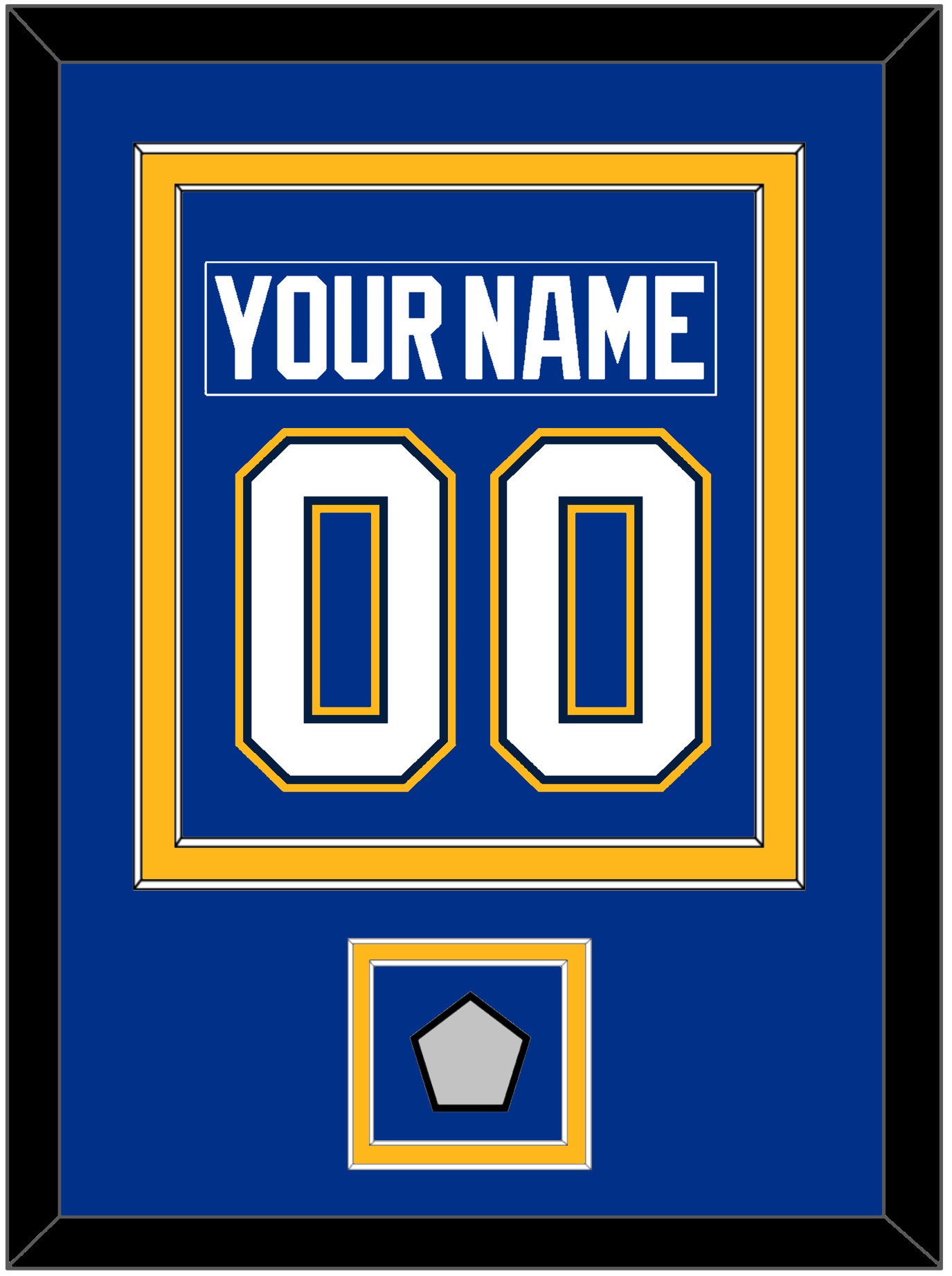 St. Louis Nameplate & Number (Back) Combined With Stanley Cup Finals Patch - Home Blue (2017-2025) - Signature Tier 3