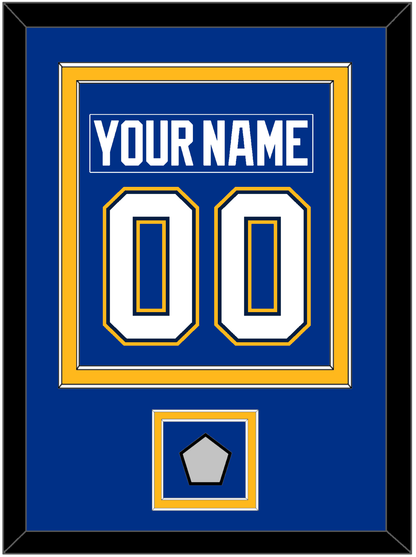 St. Louis Nameplate & Number (Back) Combined With Stanley Cup Finals Patch - Home Blue (2017-2025) - Signature Tier 3