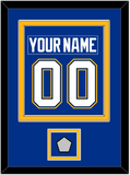 St. Louis Nameplate & Number (Back) Combined With Stanley Cup Finals Patch - Home Blue (2017-2025) - Double Mat 3
