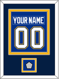 St. Louis Nameplate & Number (Back) Combined With Stanley Cup Finals Patch - Home Blue (2017-2025) - Double Mat 4