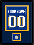 St. Louis Nameplate & Number (Back) Combined With Stanley Cup Finals Patch - Home Blue (2017-2025) - Double Mat 4