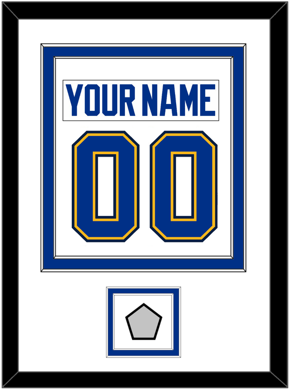 St. Louis Nameplate & Number (Back) Combined With Stanley Cup Finals Patch - Road White - Double Mat 1