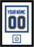 St. Louis Nameplate & Number (Back) Combined With Stanley Cup Champions Patch - Road White (2017-2025) - Double Mat 1