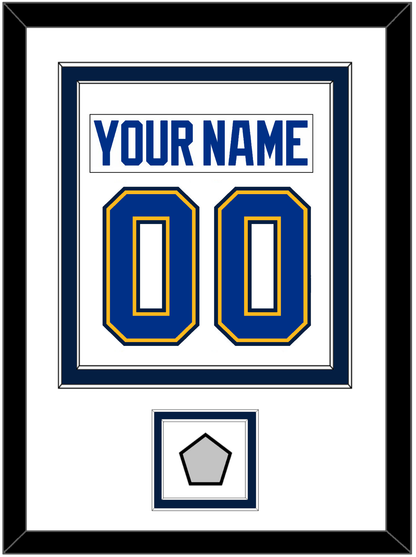 St. Louis Nameplate & Number (Back) Combined With Stanley Cup Champions Patch - Road White (2017-2025) - Signature Tier 2