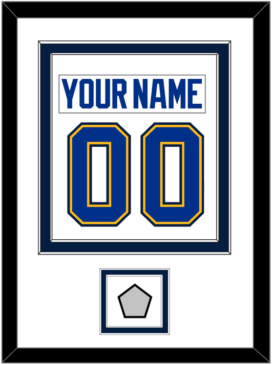St. Louis Nameplate & Number (Back) Combined With Stanley Cup Champions Patch - Road White (2017-2025) - Signature Tier 2