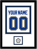 St. Louis Nameplate & Number (Back) Combined With Stanley Cup Champions Patch - Road White (2017-2025) - Double Mat 2