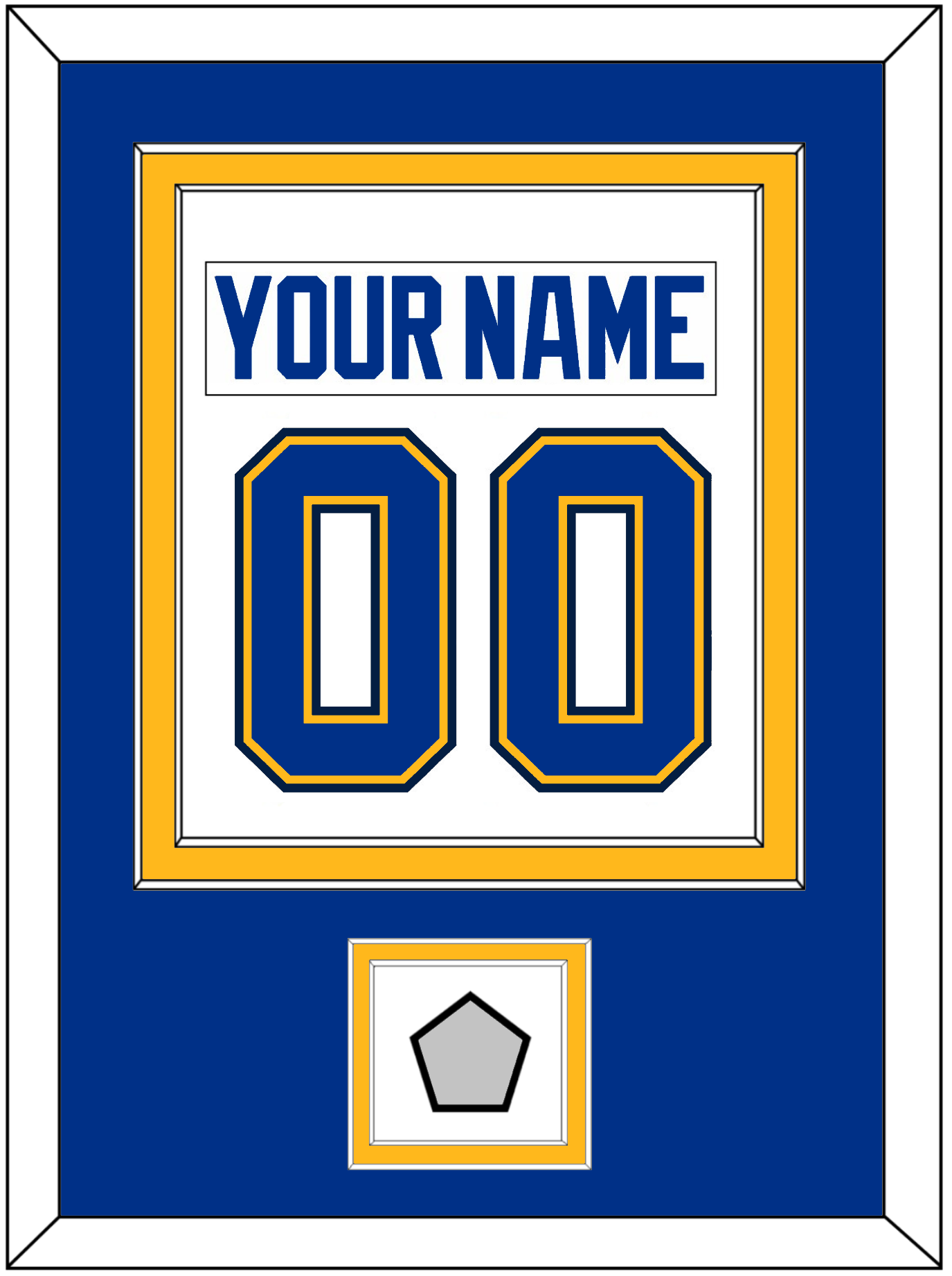 St. Louis Nameplate & Number (Back) Combined With Stanley Cup Champions Patch - Road White (2017-2025) - Signature Tier 3
