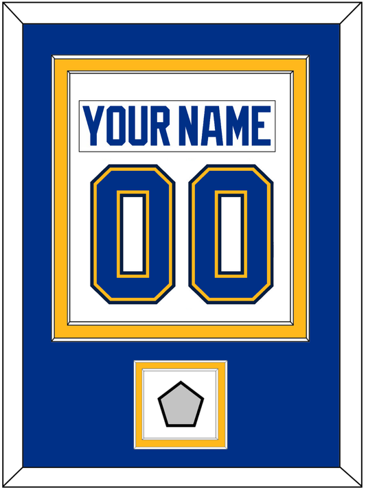 St. Louis Nameplate & Number (Back) Combined With Stanley Cup Champions Patch - Road White (2017-2025) - Signature Tier 3