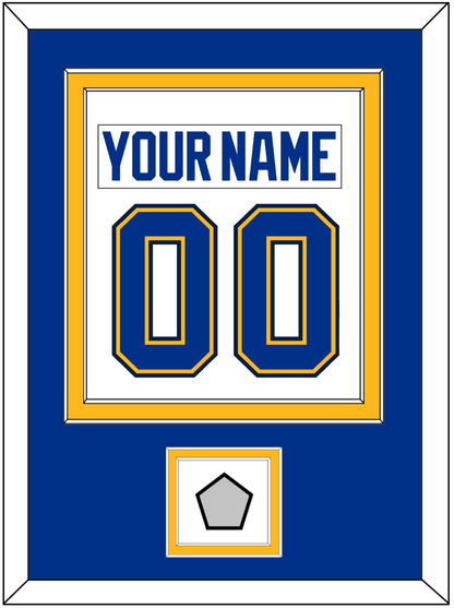 St. Louis Nameplate & Number (Back) Combined With Stanley Cup Finals Patch - Road White (2017-2025) - Signature Tier 3