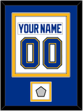 St. Louis Nameplate & Number (Back) Combined With Stanley Cup Champions Patch - Road White - Double Mat 3