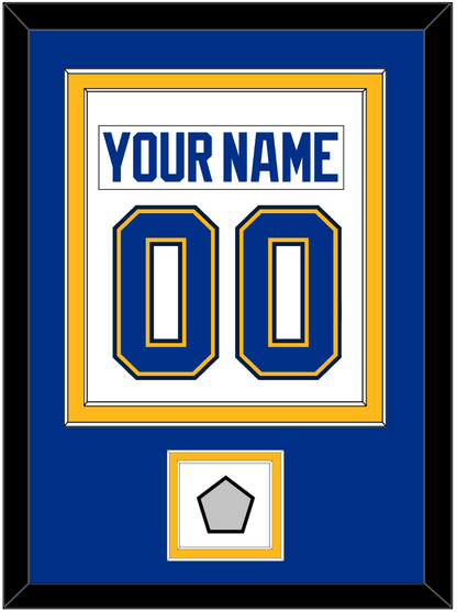St. Louis Nameplate & Number (Back) Combined With Stanley Cup Finals Patch - Road White (2017-2025) - Signature Tier 3