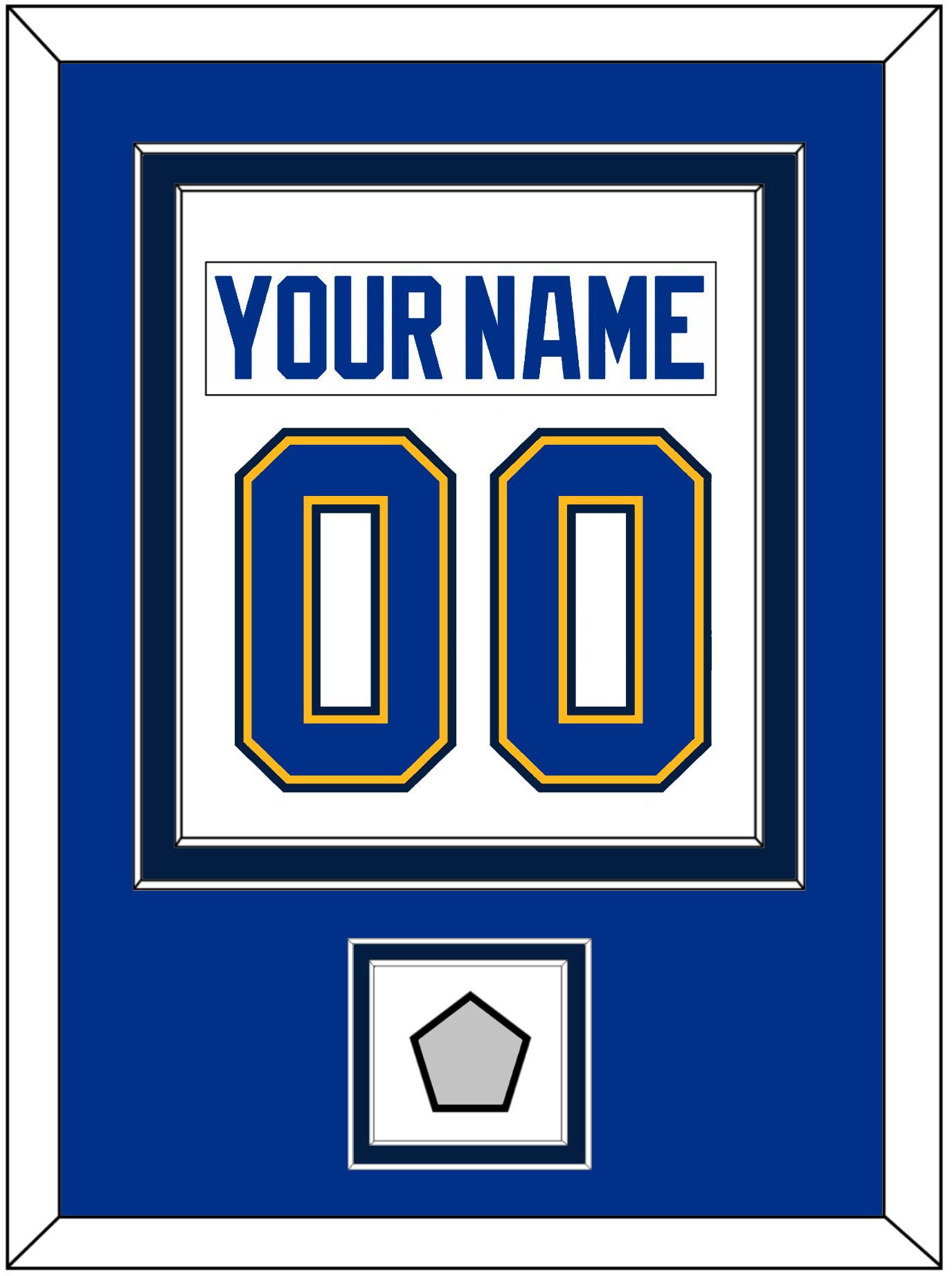 St. Louis Nameplate & Number (Back) Combined With Stanley Cup Champions Patch - Road White (2017-2025) - Signature Tier 4