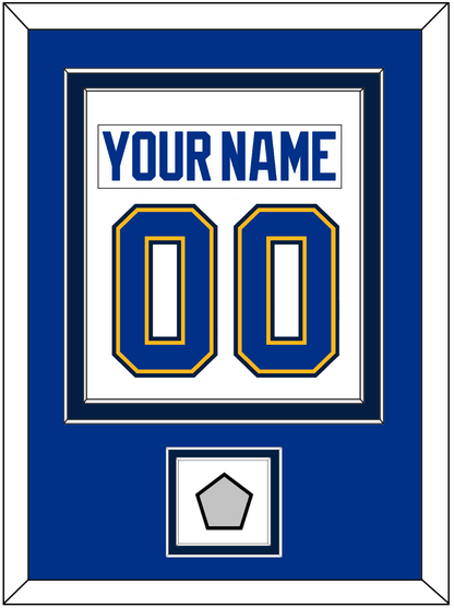 St. Louis Nameplate & Number (Back) Combined With Stanley Cup Champions Patch - Road White (2017-2025) - Signature Tier 4