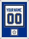 St. Louis Nameplate & Number (Back) Combined With Stanley Cup Champions Patch - Road White (2017-2025) - Double Mat 4
