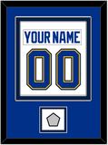 St. Louis Nameplate & Number (Back) Combined With Stanley Cup Champions Patch - Road White (2017-2025) - Double Mat 4