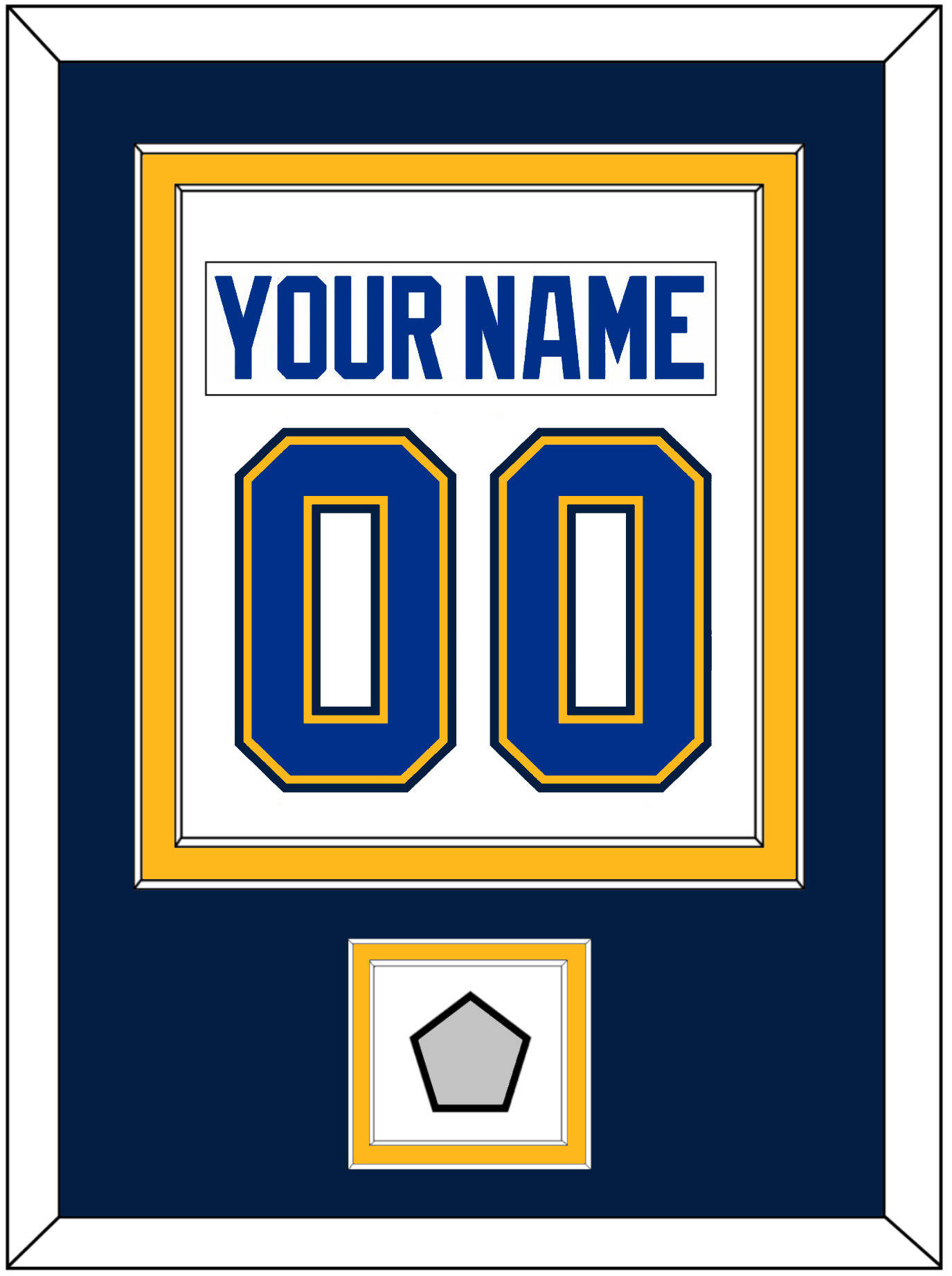 St. Louis Nameplate & Number (Back) Combined With Stanley Cup Champions Patch - Road White (2017-2025) - Signature Tier 5