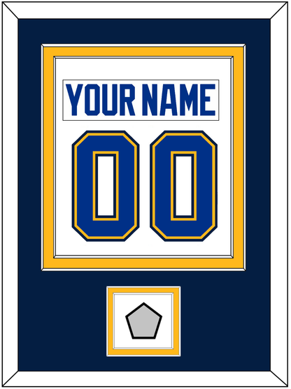 St. Louis Nameplate & Number (Back) Combined With Stanley Cup Finals Patch - Road White (2017-2025) - Signature Tier 5