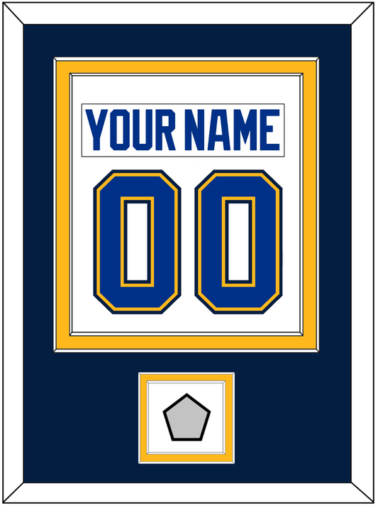 St. Louis Nameplate & Number (Back) Combined With Stanley Cup Finals Patch - Road White (2017-2025) - Signature Tier 5