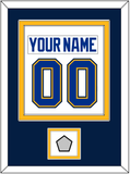 St. Louis Nameplate & Number (Back) Combined With Stanley Cup Champions Patch - Road White (2017-2025) - Double Mat 5