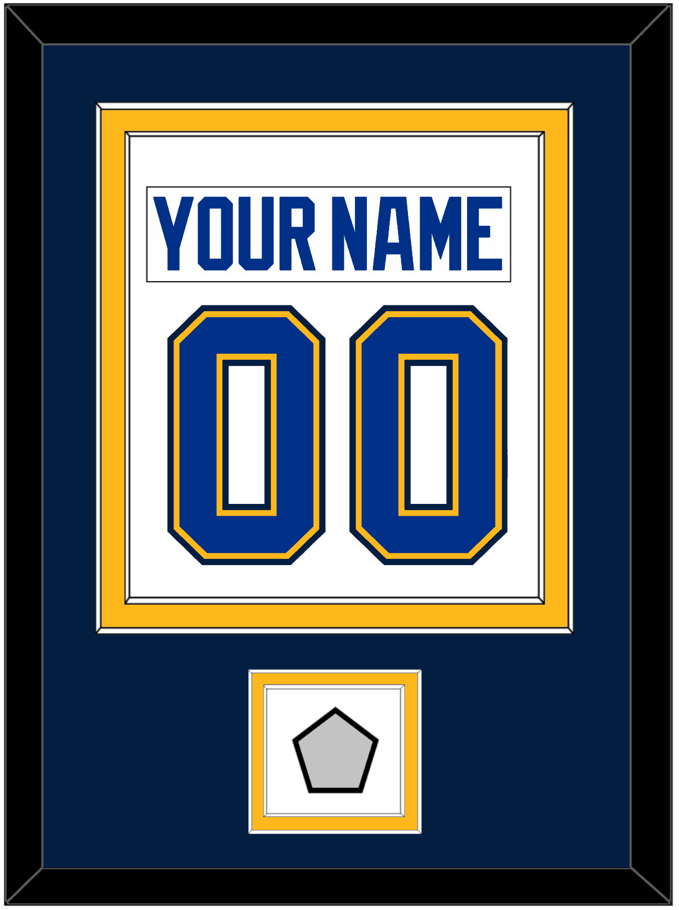 St. Louis Nameplate & Number (Back) Combined With Stanley Cup Champions Patch - Road White (2017-2025) - Signature Tier 5