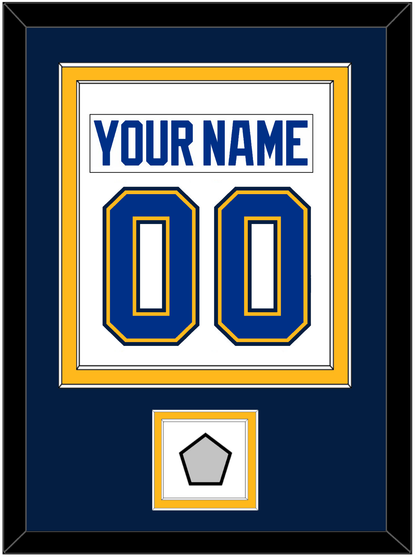 St. Louis Nameplate & Number (Back) Combined With Stanley Cup Champions Patch - Road White (2017-2025) - Signature Tier 5