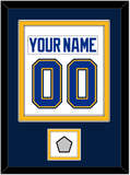 St. Louis Nameplate & Number (Back) Combined With Stanley Cup Champions Patch - Road White (2017-2025) - Double Mat 5