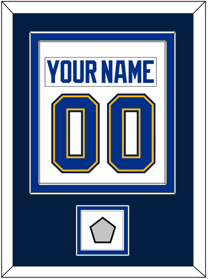 St. Louis Nameplate & Number (Back) Combined With Stanley Cup Finals Patch - Road White (2017-2025) - Signature Tier 6