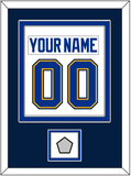 St. Louis Nameplate & Number (Back) Combined With Stanley Cup Champions Patch - Road White (2017-2025) - Double Mat 6