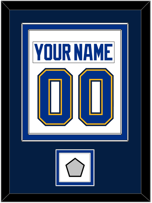 St. Louis Nameplate & Number (Back) Combined With Stanley Cup Champions Patch - Road White (2017-2025) - Signature Tier 6