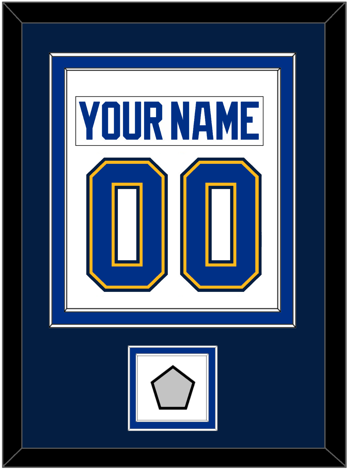 St. Louis Nameplate & Number (Back) Combined With Stanley Cup Finals Patch - Road White (2017-2025) - Signature Tier 6