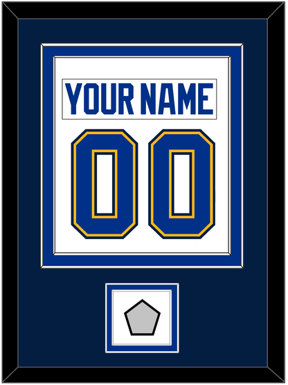 St. Louis Nameplate & Number (Back) Combined With Stanley Cup Finals Patch - Road White (2017-2025) - Signature Tier 6